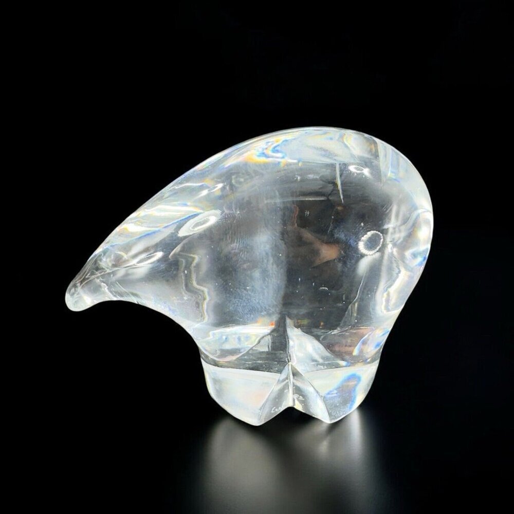 Spode Clear Crystal Figural Polar Bear Paperweight Figurine Signed Small‎ Figure